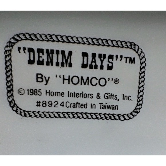 VTG HOMCO Denim Days "Santa's Visit" Figurine #8924 1985 Christmas Porcelain‎ - Picture 5 of 7